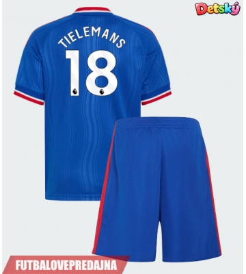 Lacne Dětský Futbalové dres Manchester United Youri Tielemans #18 2026-27 Krátky Rukáv - Preč (+ trenírky)